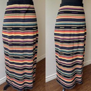 DOUBLE D RANCH  |MULTICOLOR KNIT WESTERN BOHO MAXI SKIRT